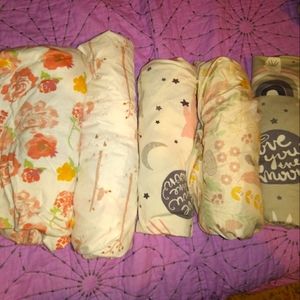 Bundle of girls crib sheets